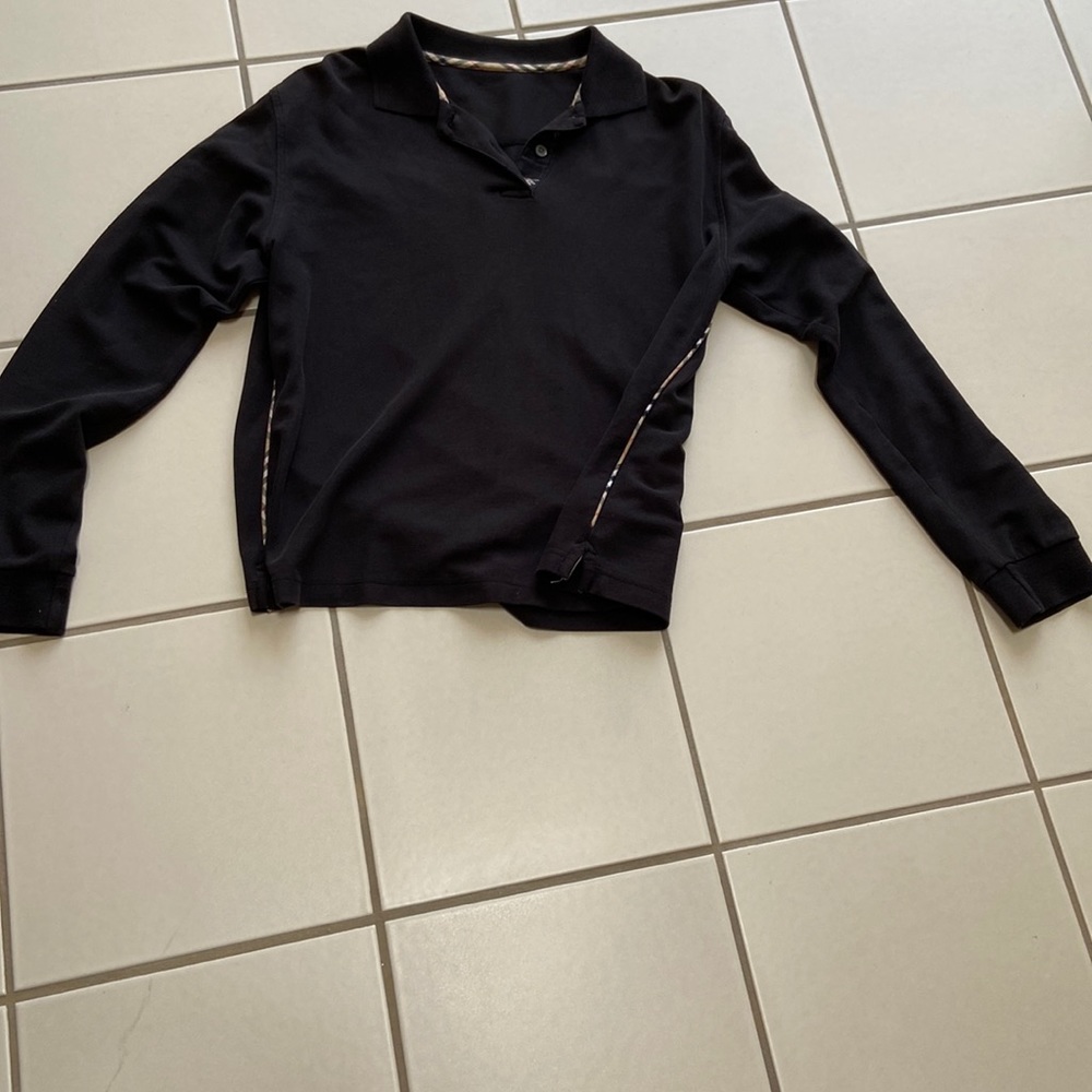 Burberry black cotton long sleeve shirt